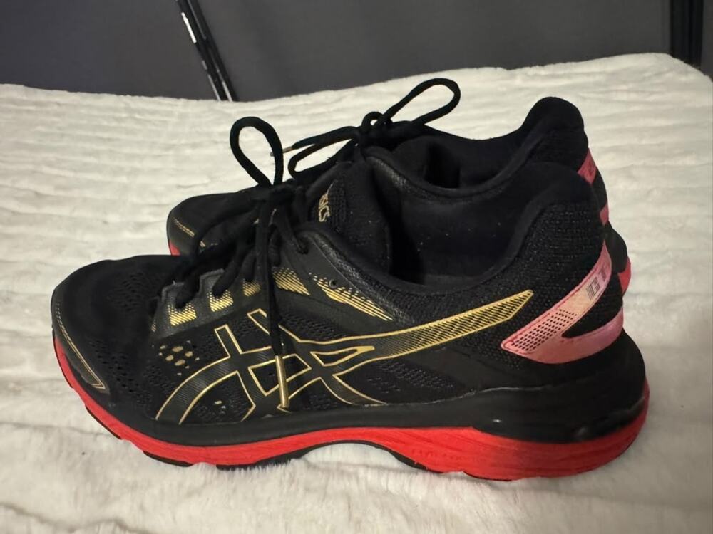 ASICS Men's Running Athletic Shoes Black Gold Red Size 10 US 44 EU